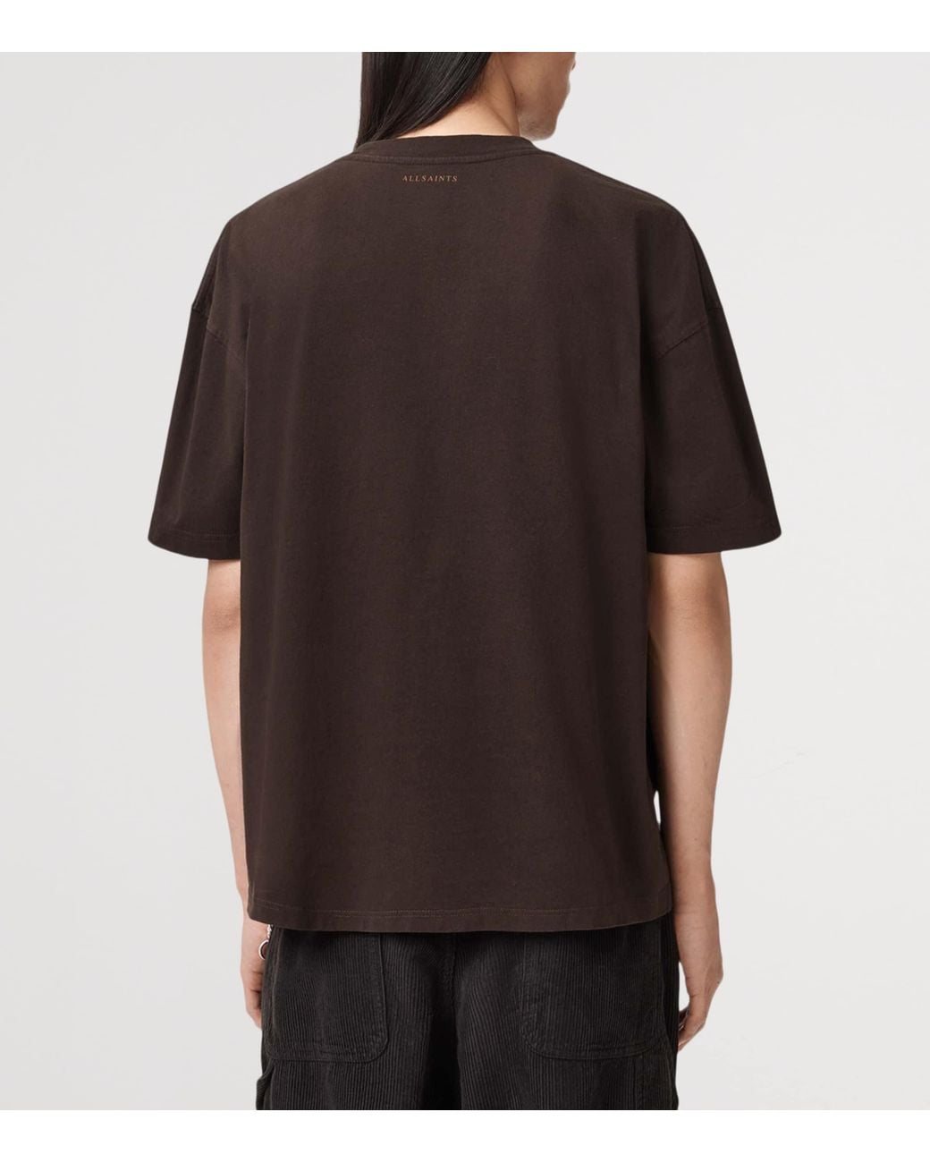 AllSaints Black Organic Cotton Icon Oversized T-Shirt for men