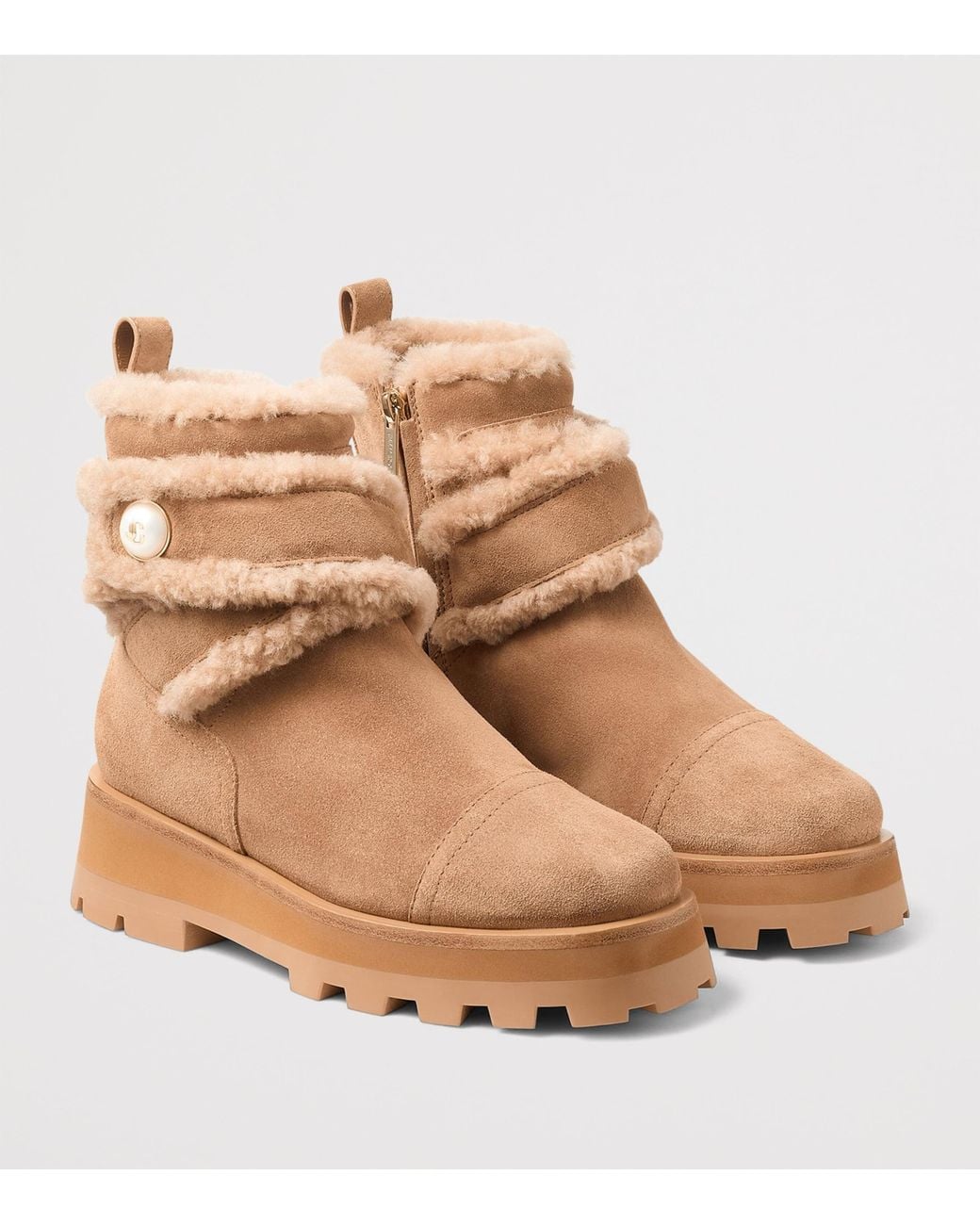 Jimmy Choo Brown Meena Suede Shearling Boots