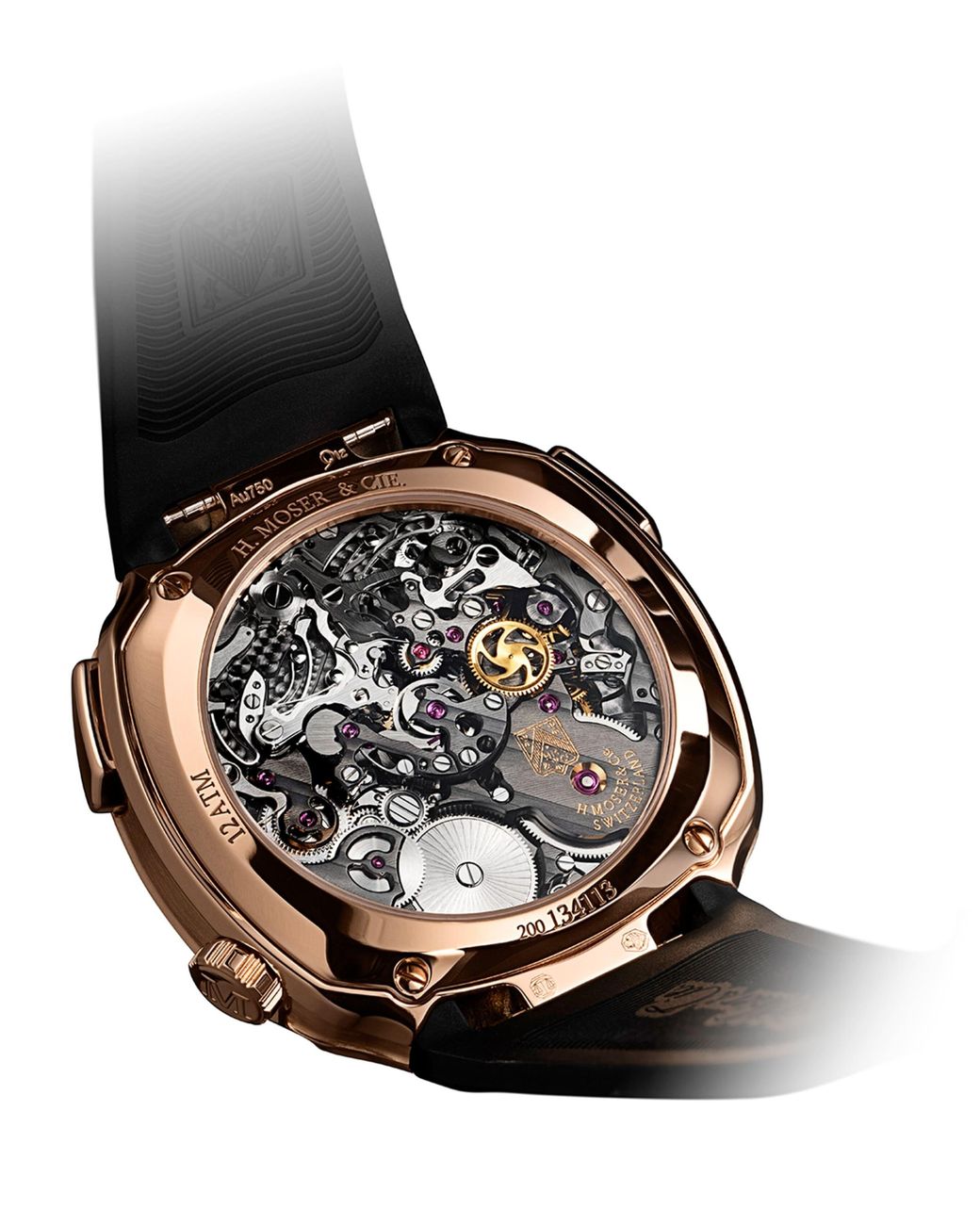 H. Moser & Cie Black Stainless Steel Streamliner Flyback Watch for men
