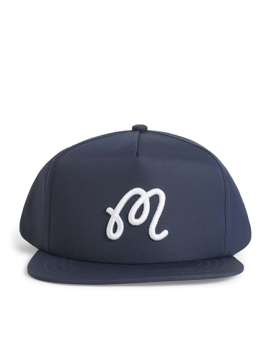 Malbon Blue Embroidered M Snapback Cap for men