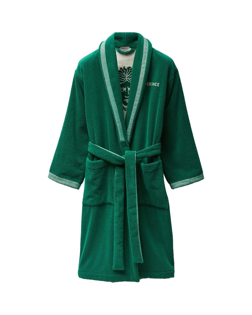 Versace Green Cotton Medusa Robe