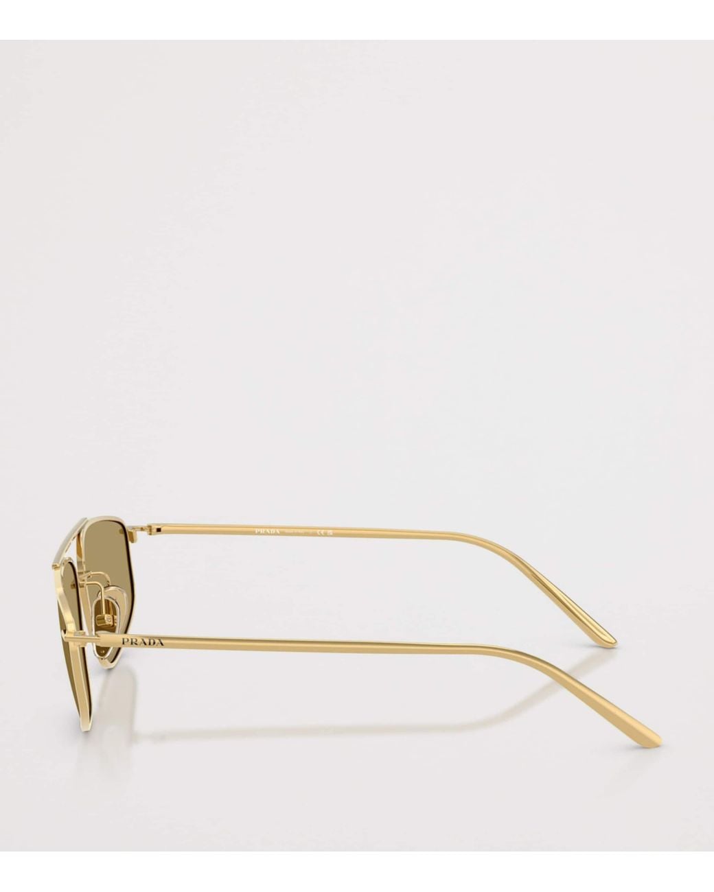 Prada Natural Metal Rectangular Sunglasses