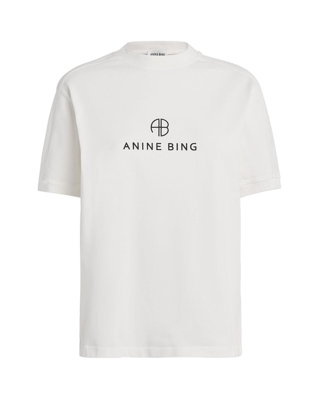 Anine Bing White Cotton Monogram T-Shirt