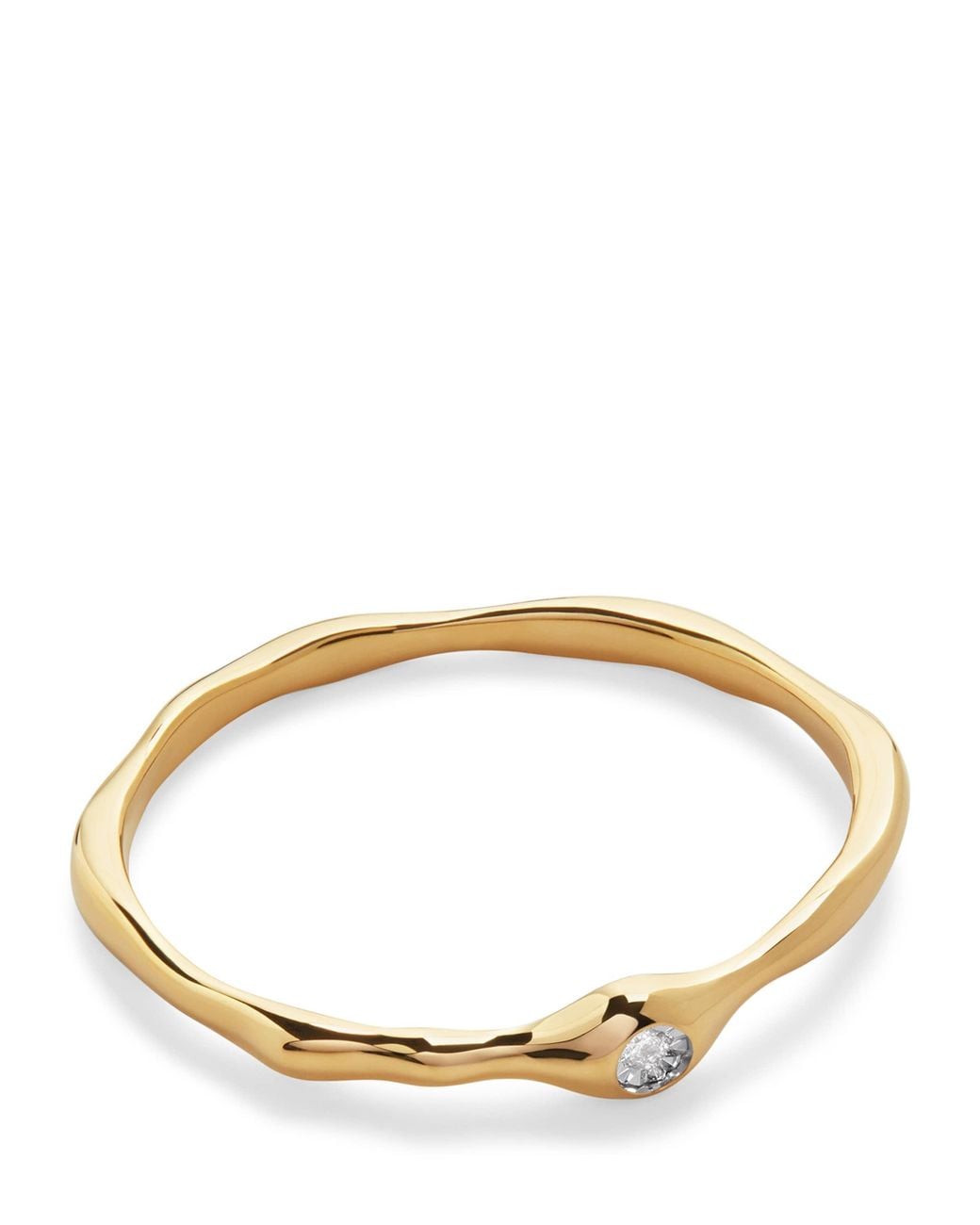 Monica Vinader Brown Vermeil And Diamond Mv Siren Stacking Ring
