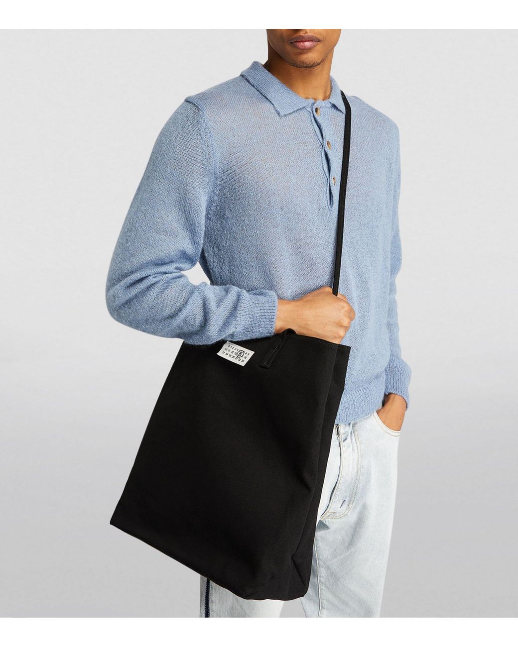 MM6 by Maison Margiela Large Canvas Tote Bag in Black for Men | Lyst