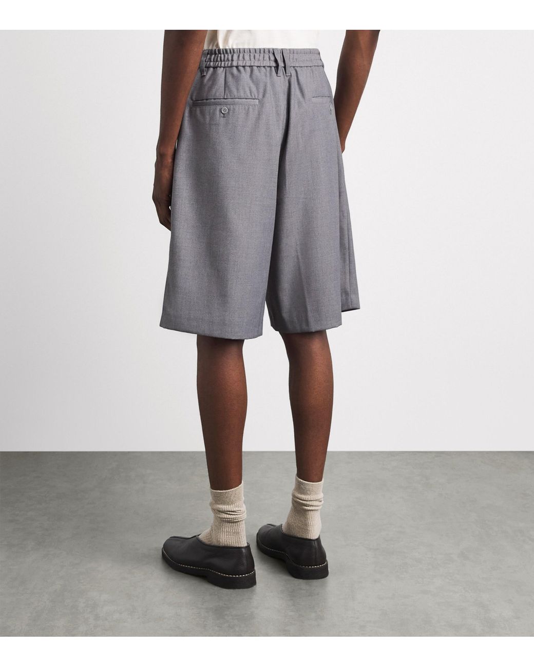 About Blank Gray Cotton Oversized Bermuda Shorts for men