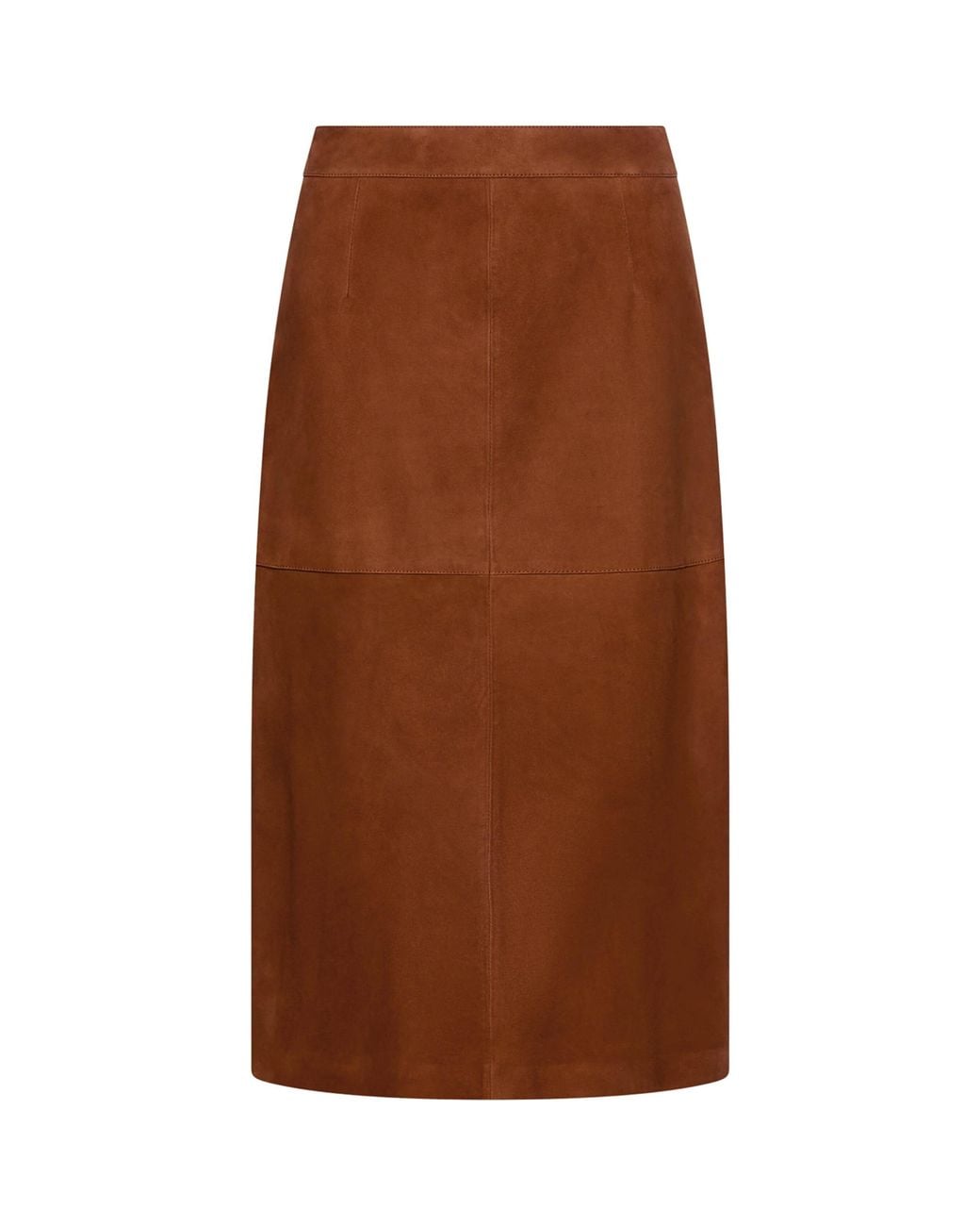 Marella Brown Suede Panelled Skirt
