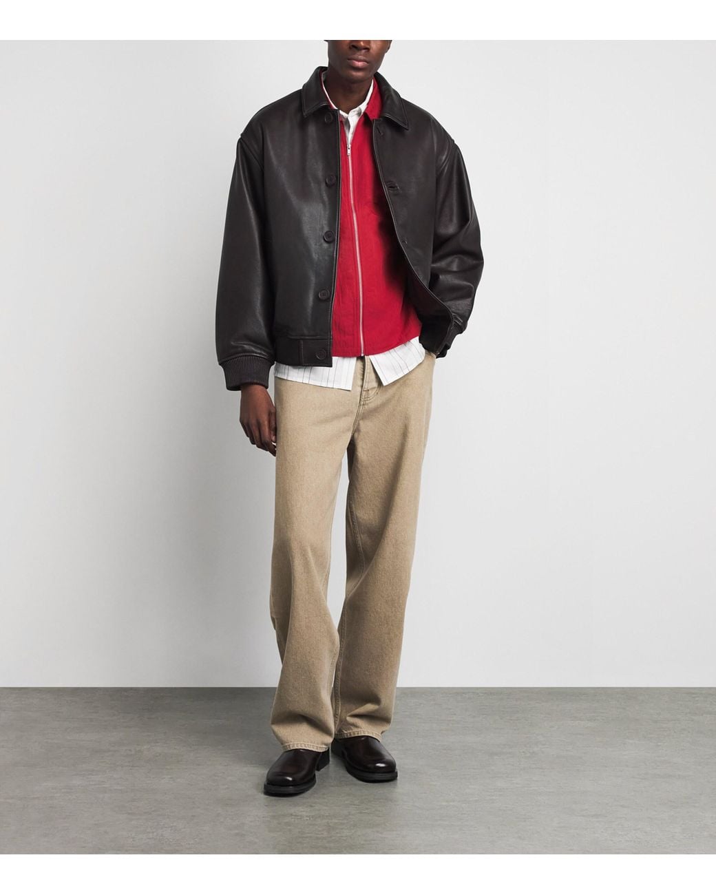 Wax London Red Crinkle Lytton Overshirt for men