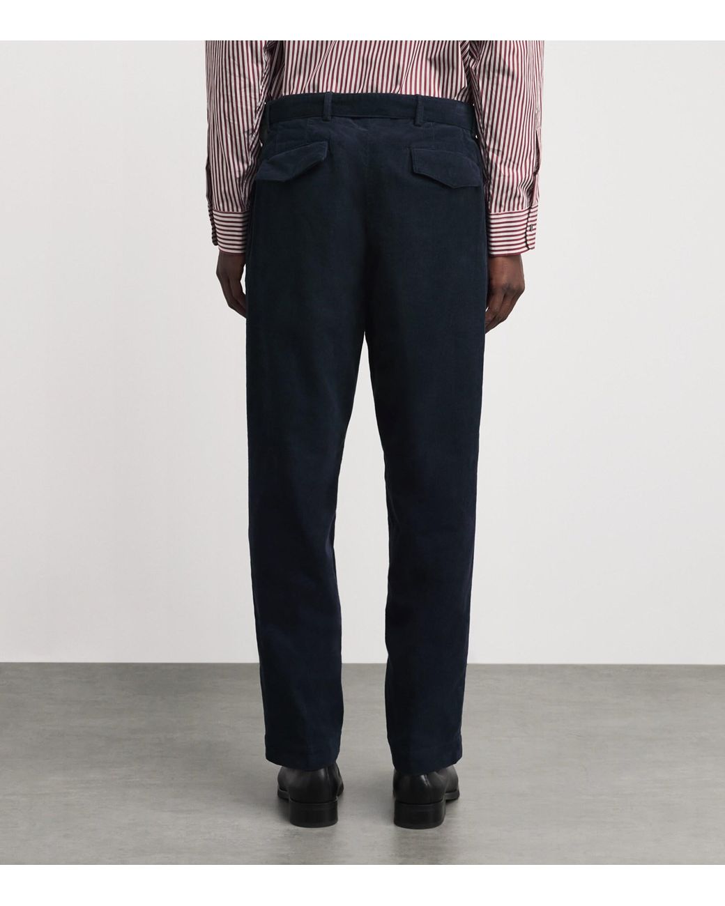 Officine Generale Blue Cotton Corduroy Hermann Chinos for men