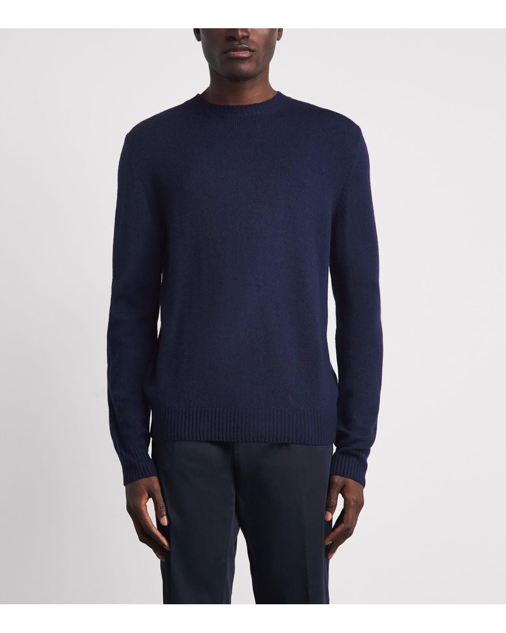 Corneliani Blue Virgin Wool-Blend Crew-Neck Sweater for men