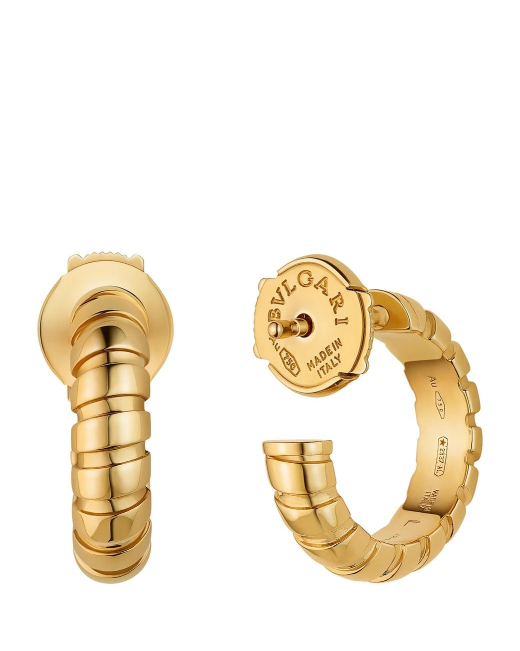 BVLGARI Metallic Tubogas Hoop Earrings