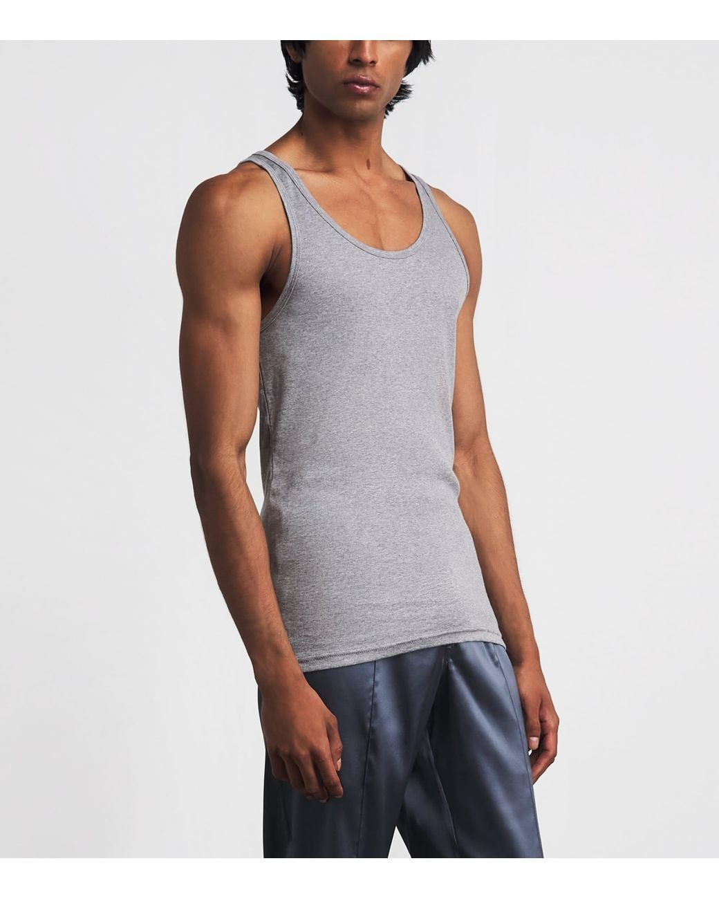 Tom Ford Gray Ribbed Tank Top for men