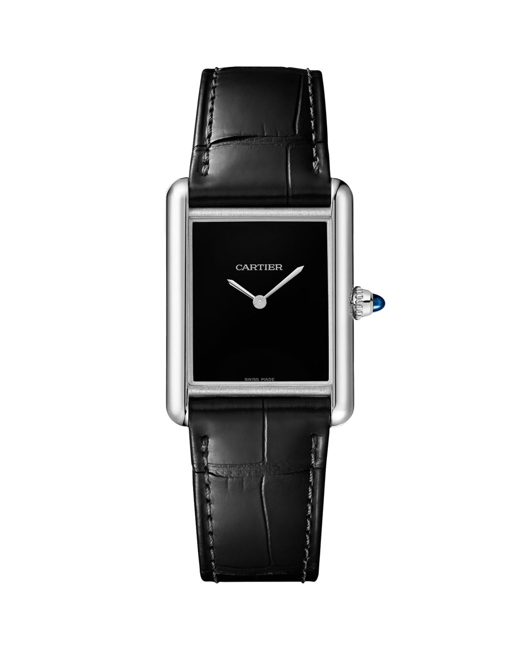 Cartier Black Steel Tank Louis Watch