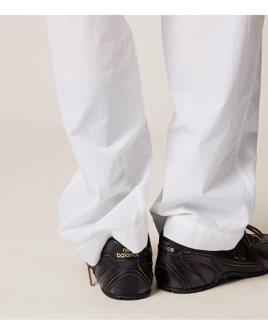 Miu Miu White Embroidered Logo Pyjama Trousers