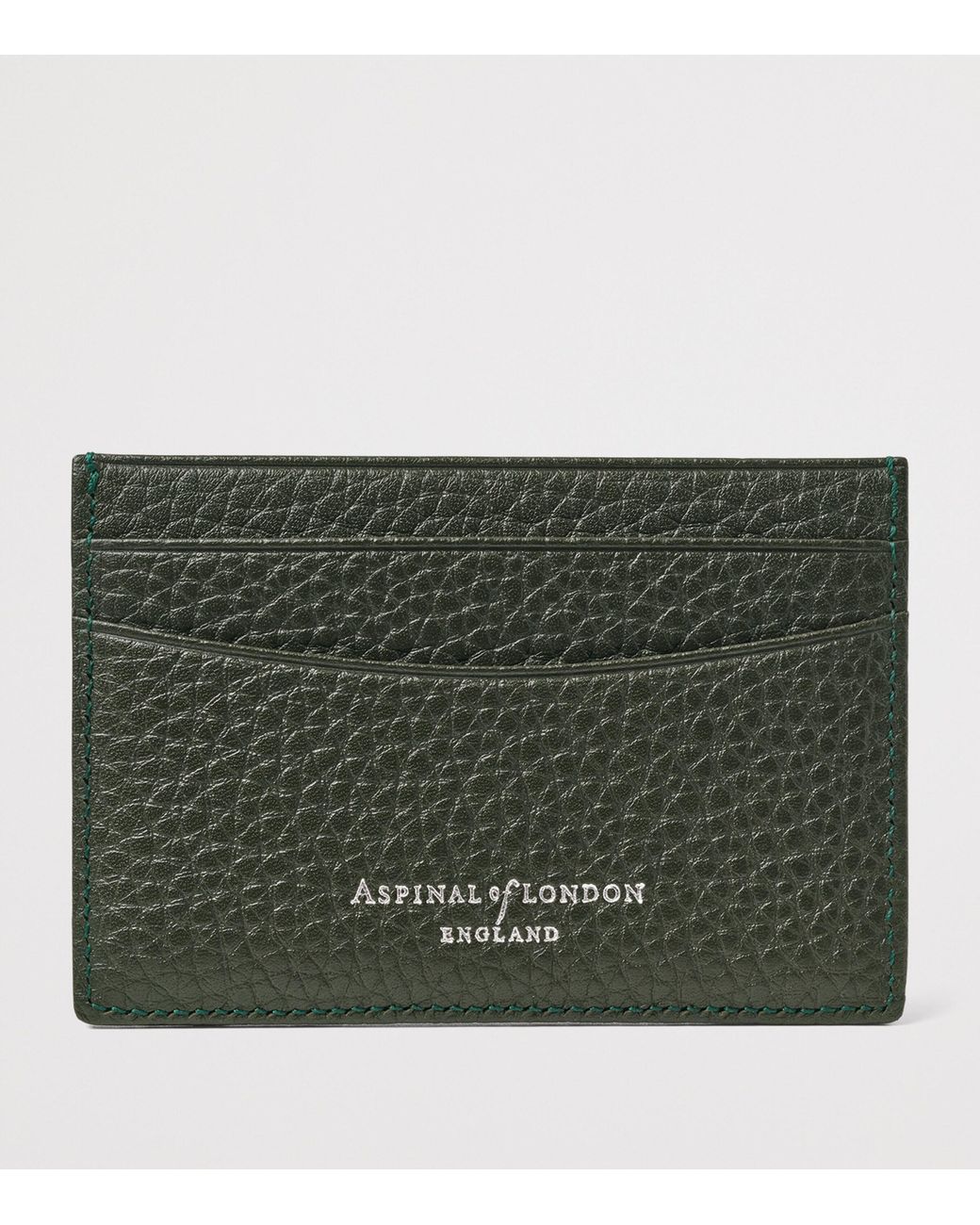 Aspinal Green Leather Slim Card Holder