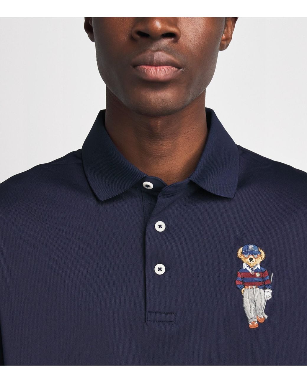 Ralph Lauren Blue Tailored-Fit Polo Bear Performance Polo Shirt for men