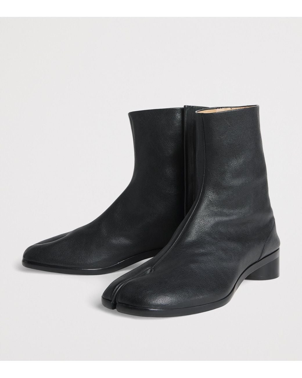 Maison Margiela Black Leather Tabi Ankle Boots 30