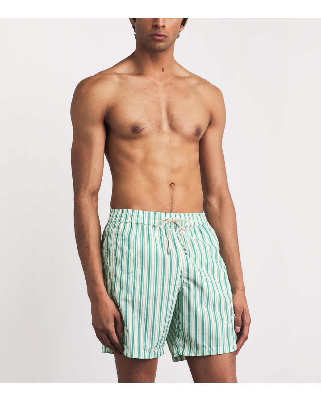 Jacob Cohen Green Stripe Swim Shorts for men