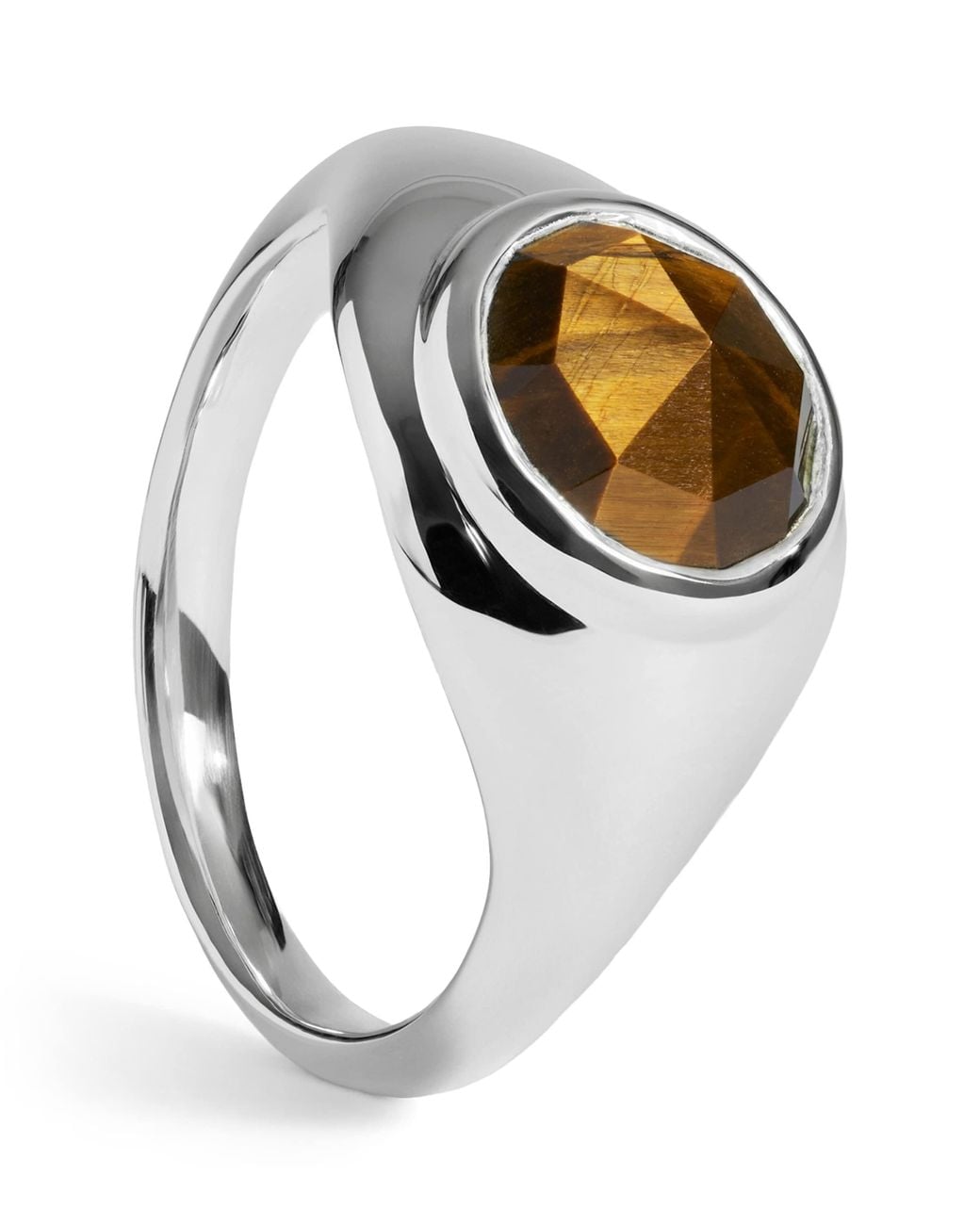 Monica Vinader Metallic Sterling And Tiger's Eye Eclipse Ring for men