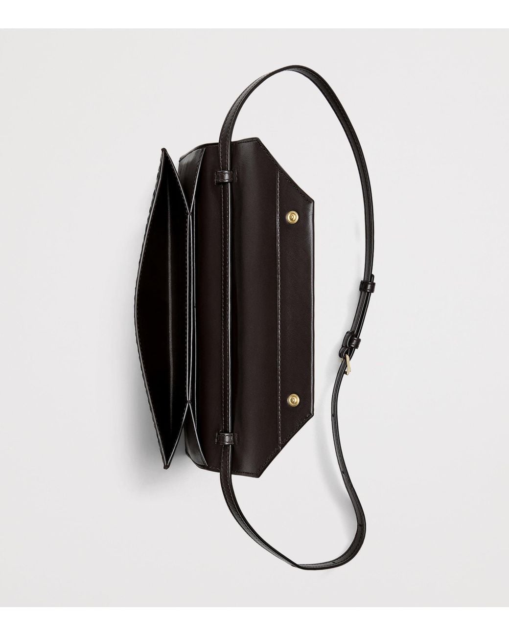 Bottega Veneta Black Nappa Leather Intrecciato Piccolo Envelope Pouch
