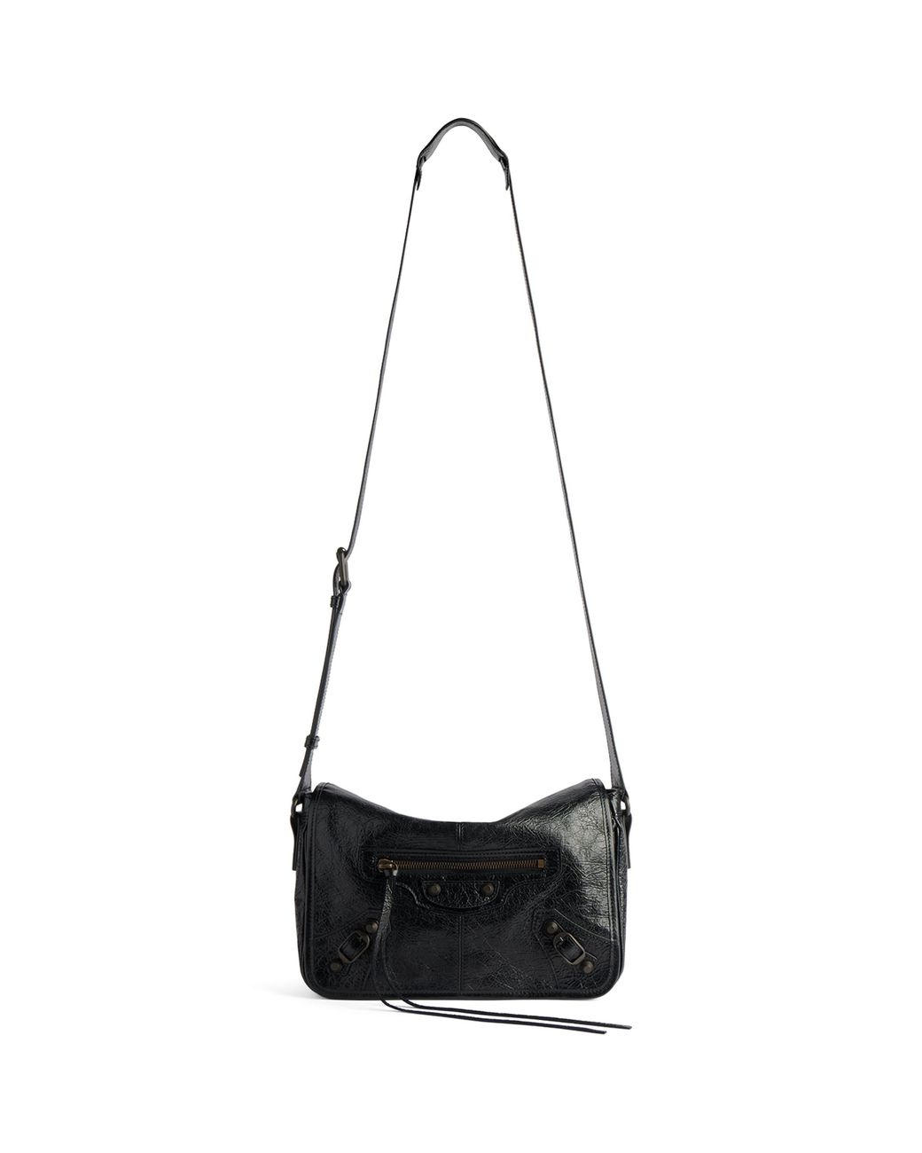 Balenciaga White Crinkled Calfskin Le City Messenger Bag for men