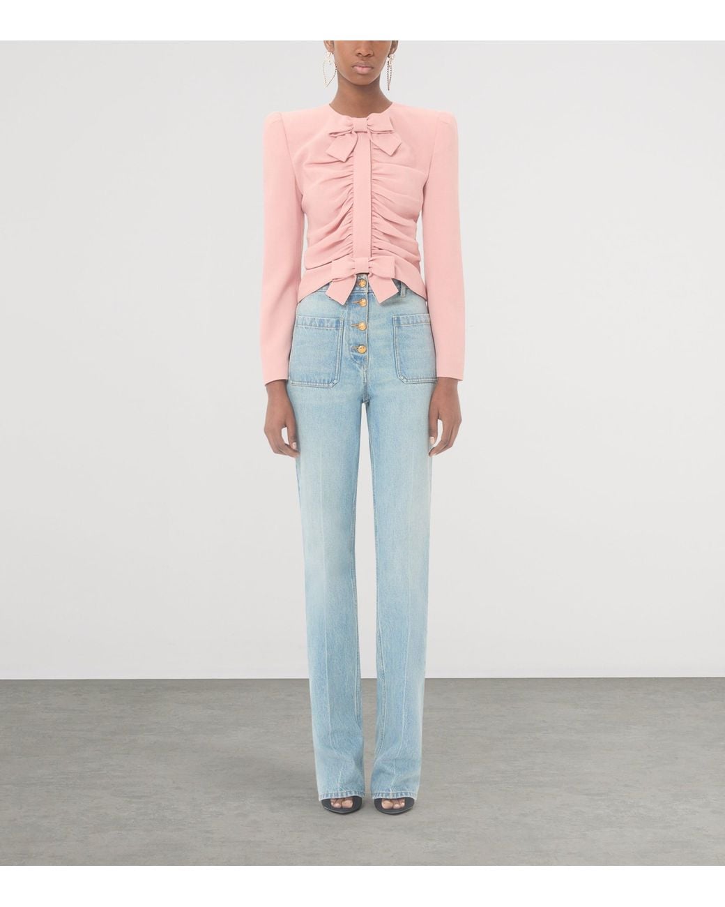 Valentino Pink Virgin Wool Bow Jacket