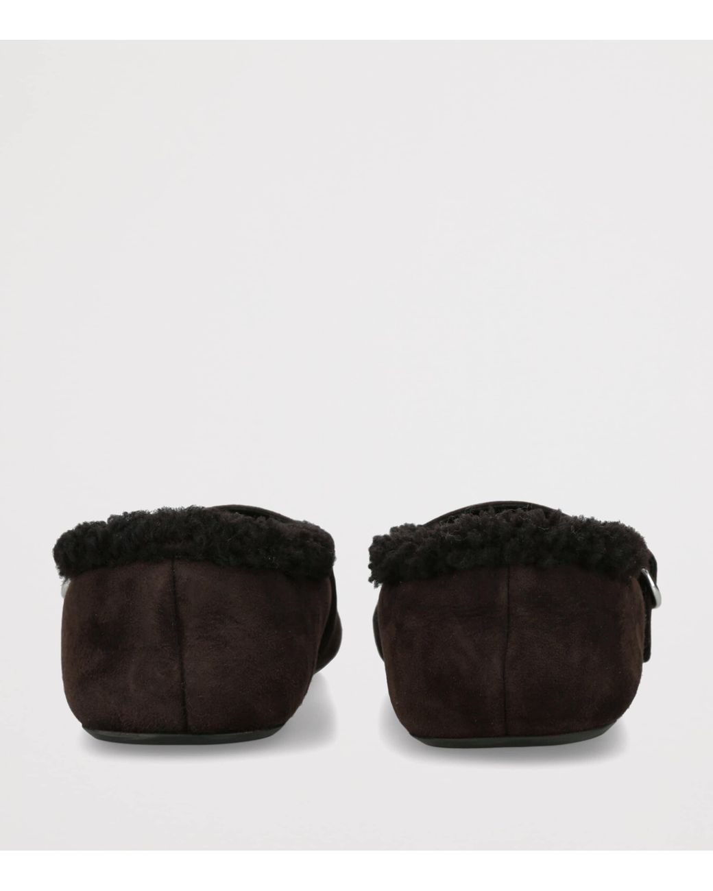 Alaïa Black Shearling Ballet Flats