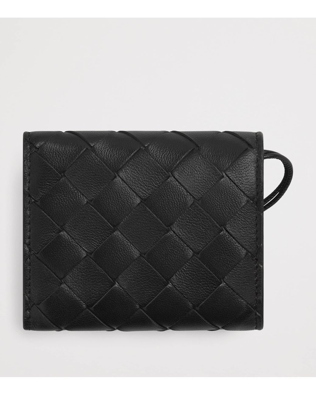Bottega Veneta Black Leather Intrecciato Andiamo Trifold Wallet