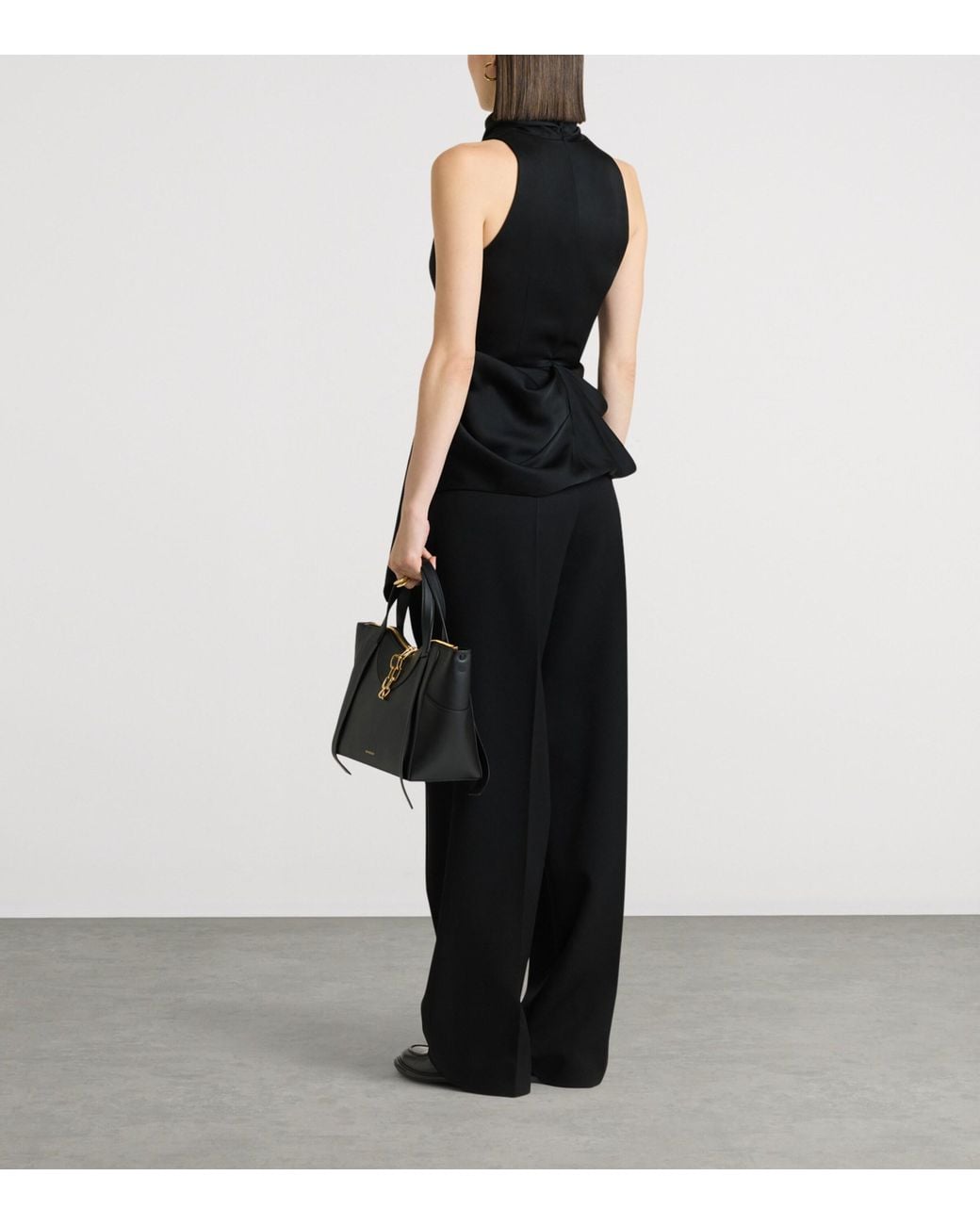 Givenchy Black Draped Cowl-Neck Blouse