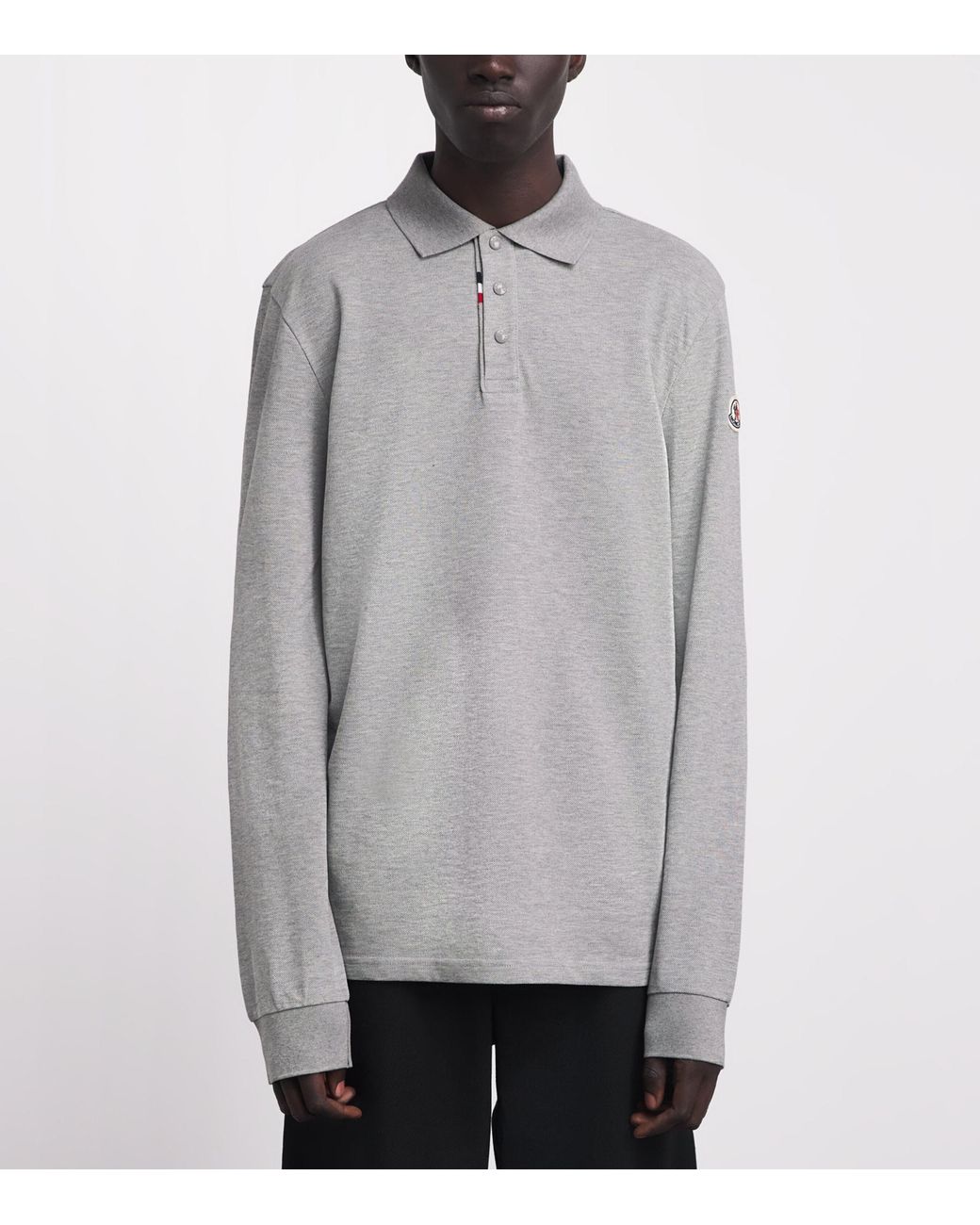 Moncler Gray Cotton Polo Shirt for men