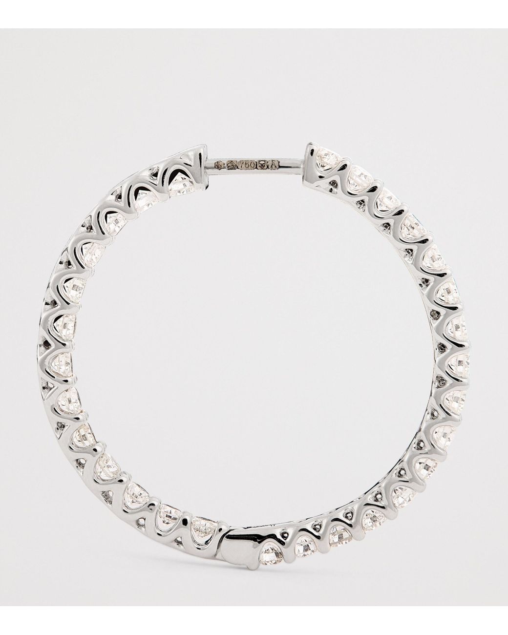 Harrods White And Diamond Hoop Earrings