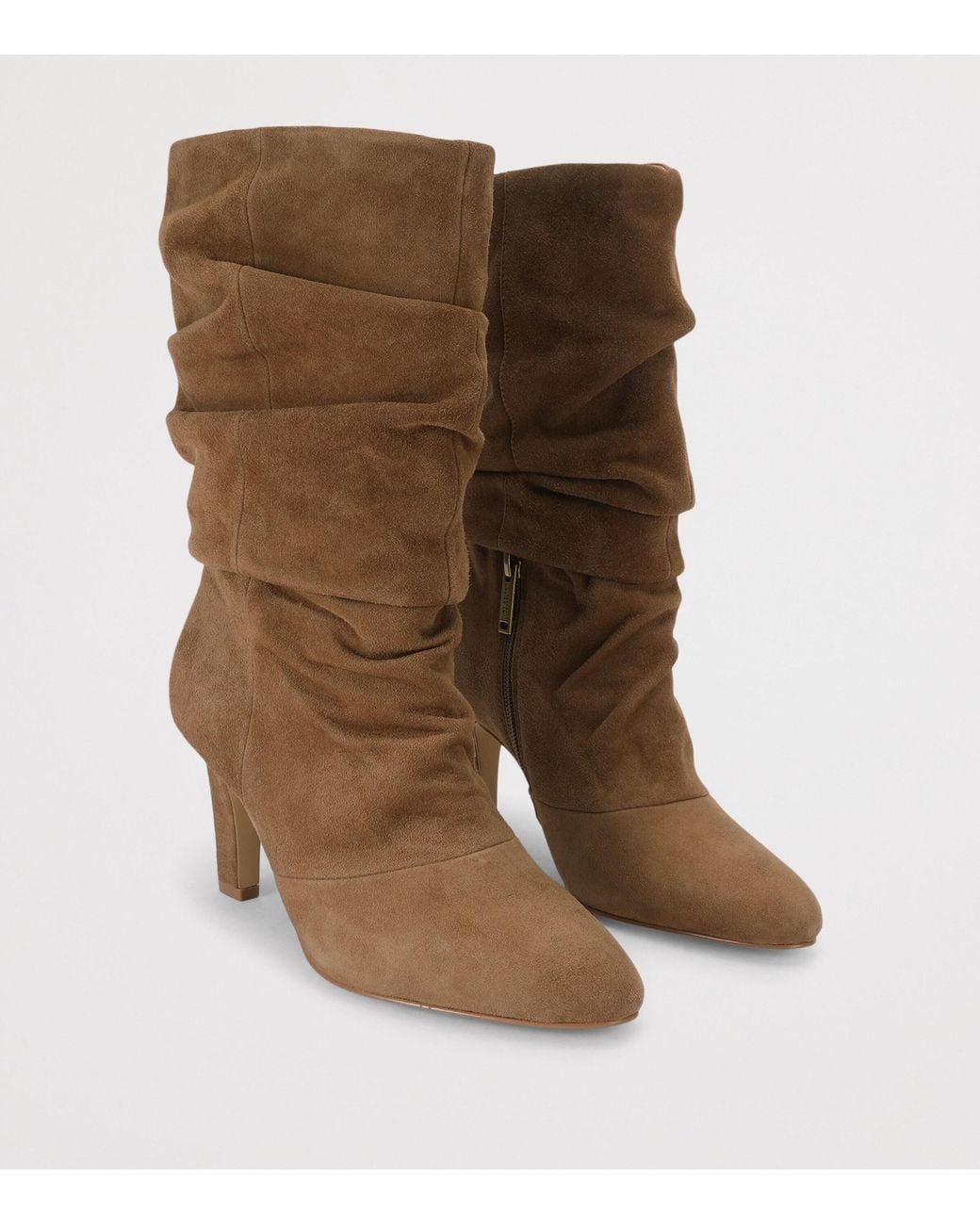 Kurt Geiger Brown Suede Barb Slouch Boots