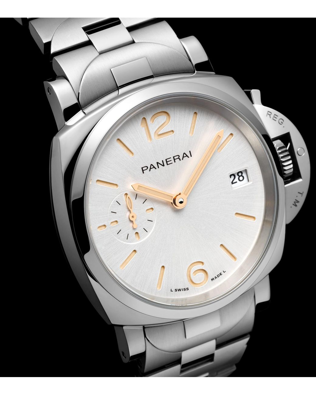 Panerai Metallic Stainless Steel Luminor Due Watch for men