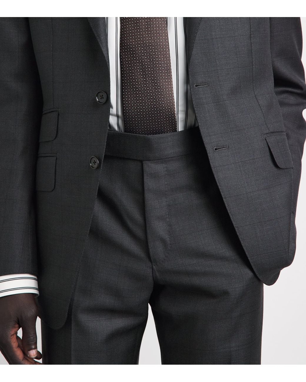 Tom Ford Black Wool Check O'Connor 2-Piece Suit for men