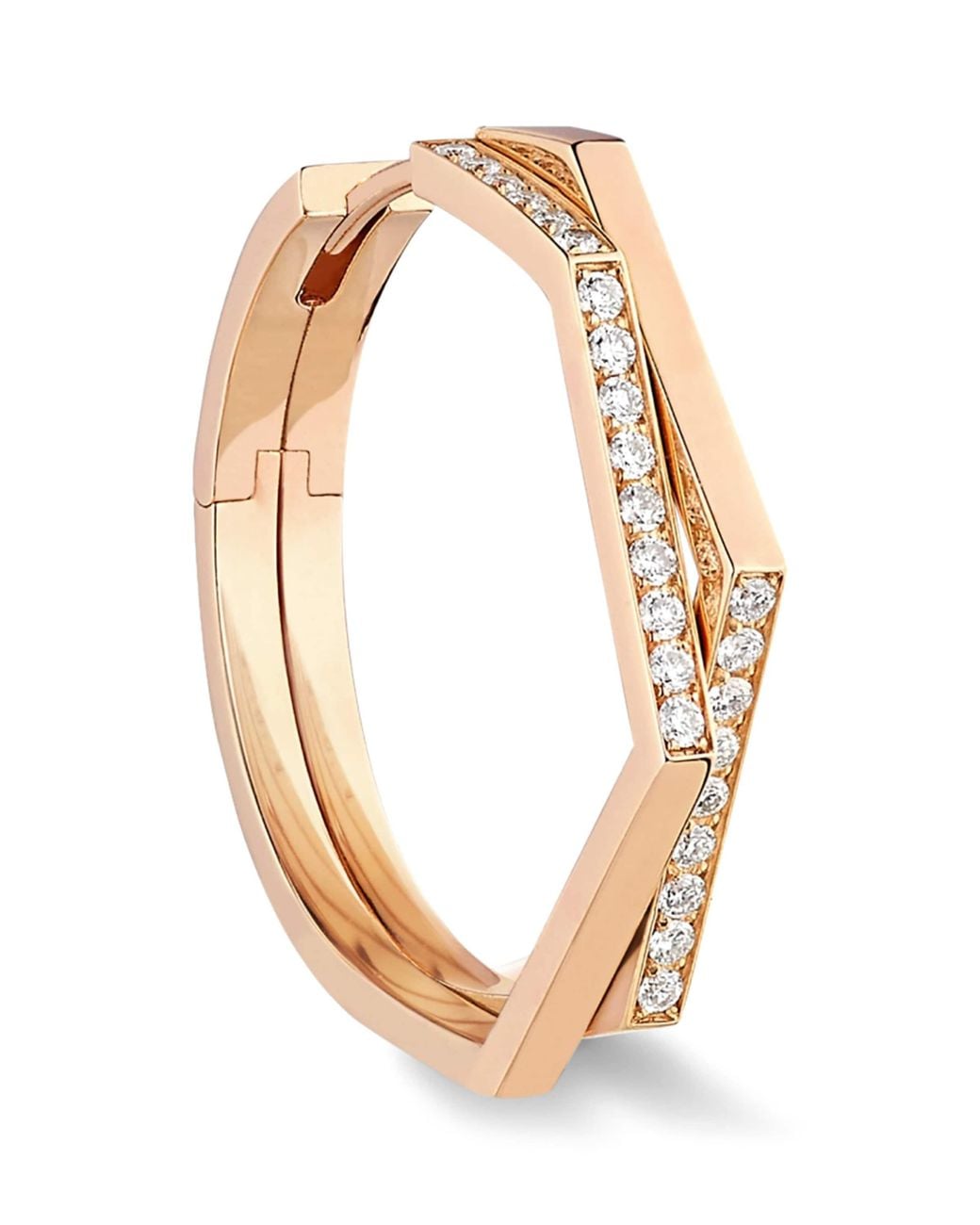 Repossi Metallic And Diamond Antifer Hoop Earrings