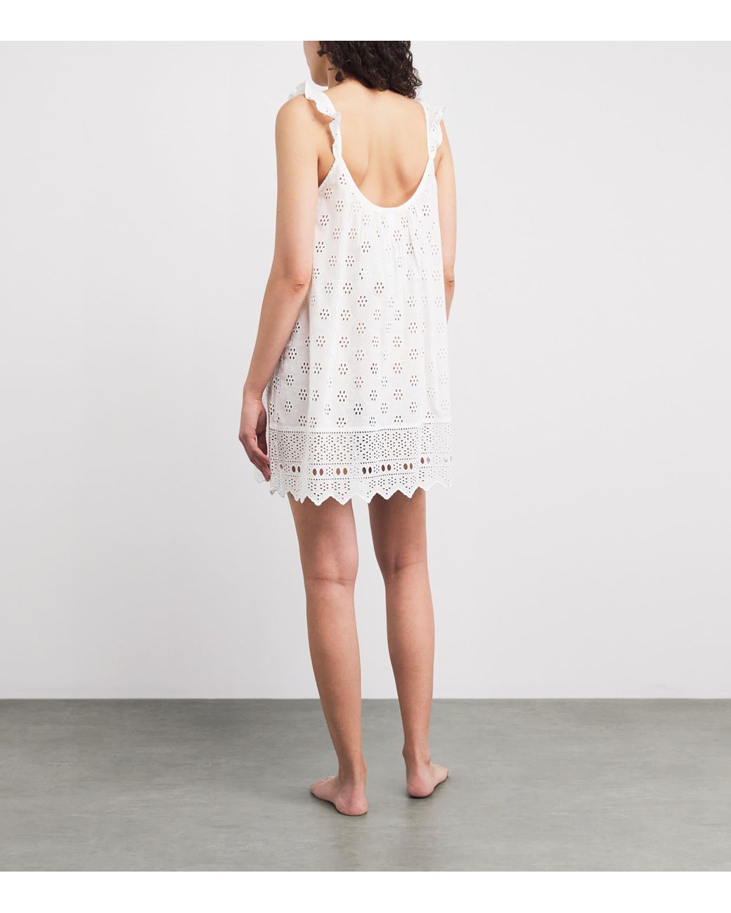 Polo Ralph Lauren White Cotton Openwork Mini Nightdress