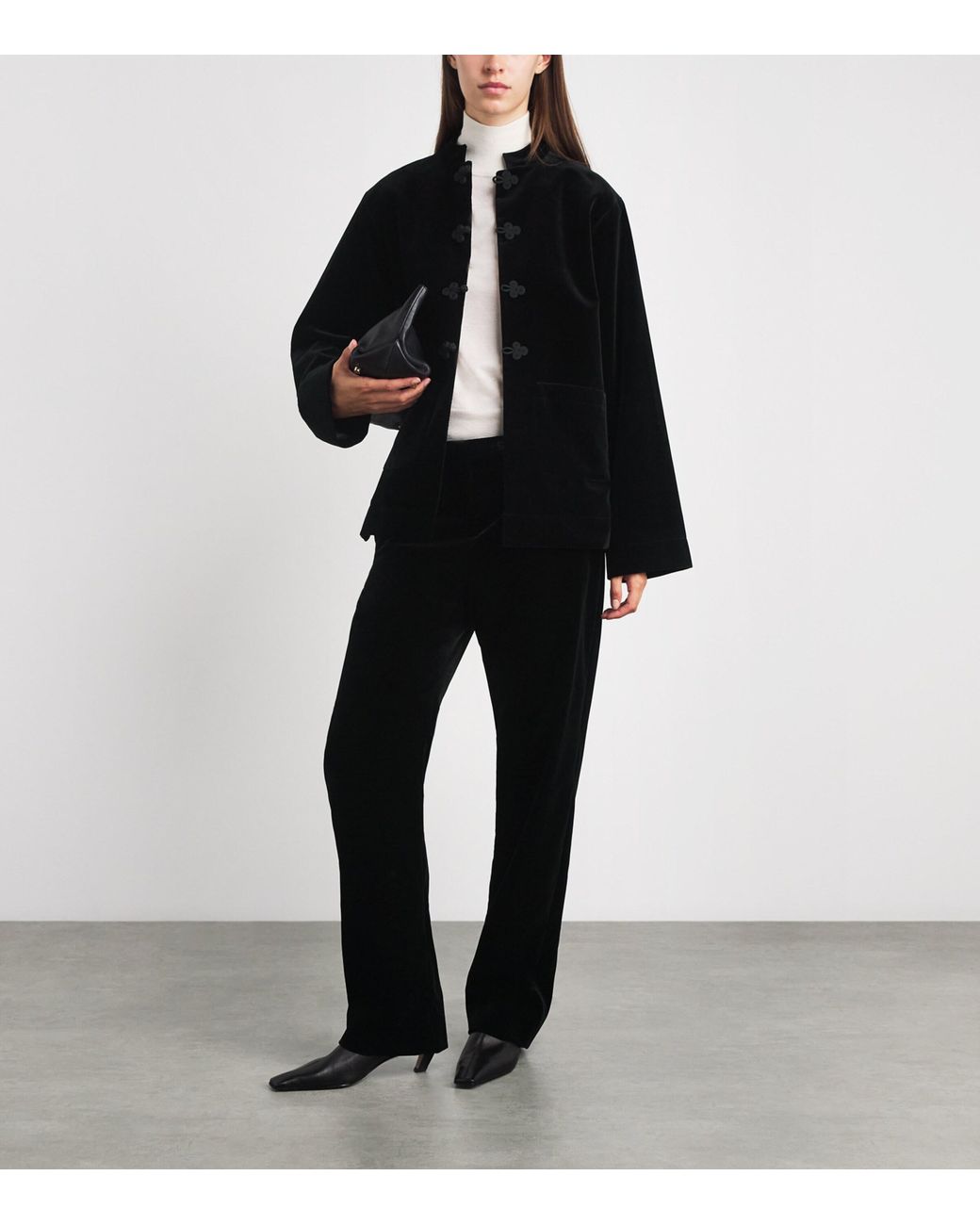 Rohe Black Velvet Pankou-Closure Jacket
