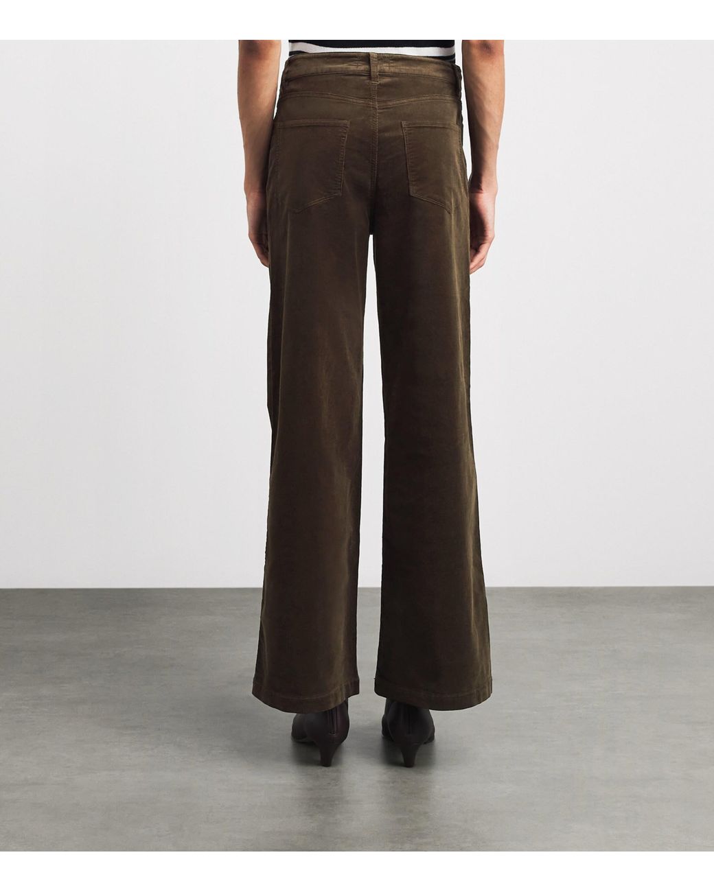 PAIGE Brown Corduroy Anessa Wide-Leg Trousers