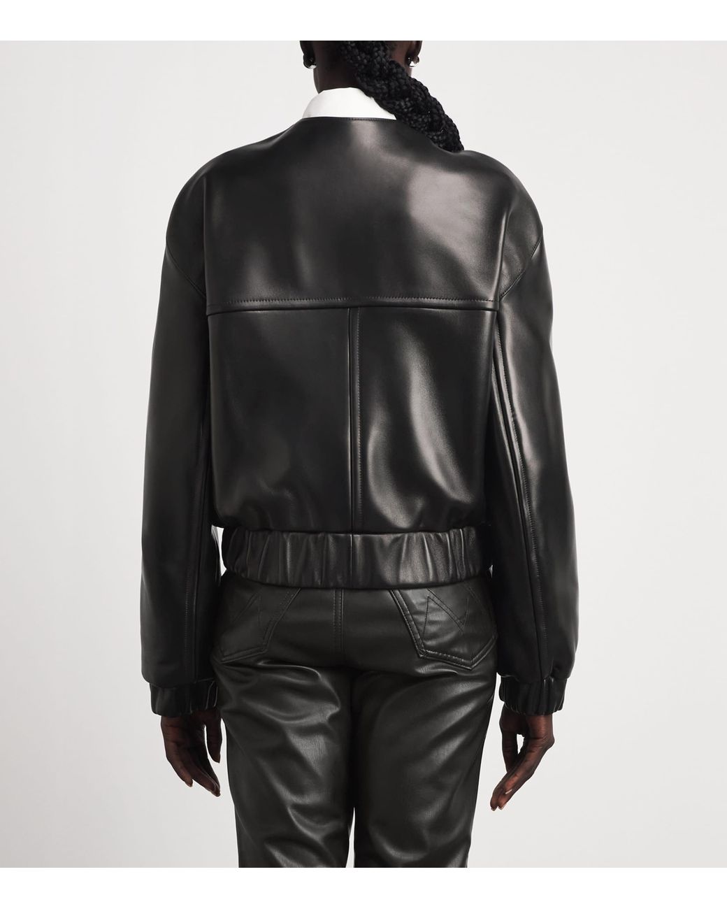 Khaite Black Leather Cordan Jacket