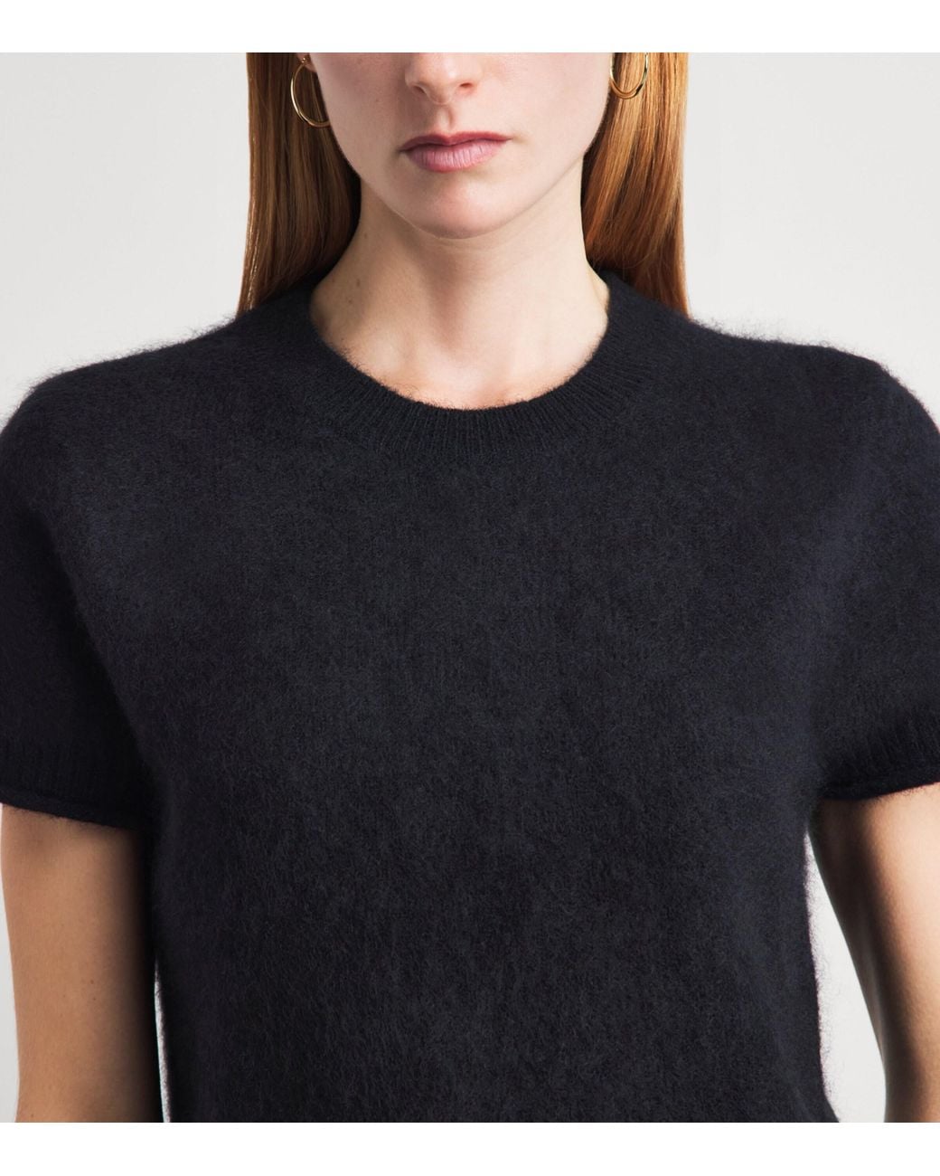ME+EM Black Merino Brushed T-Shirt