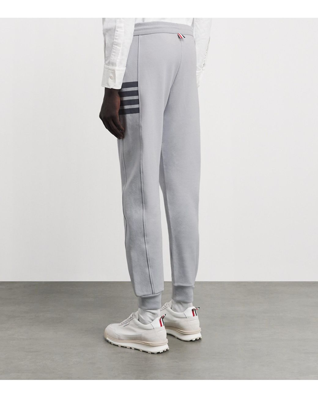 Thom Browne Gray Cotton 4-Bar Sweatpants for men