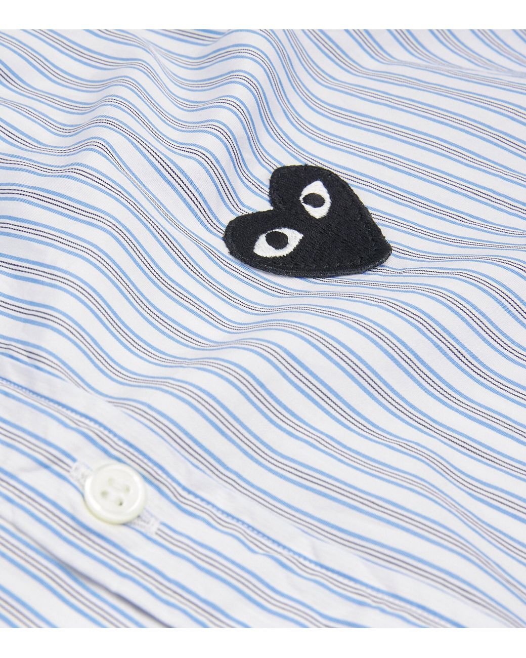 COMME DES GARÇONS PLAY Blue Striped Heart Shirt for men