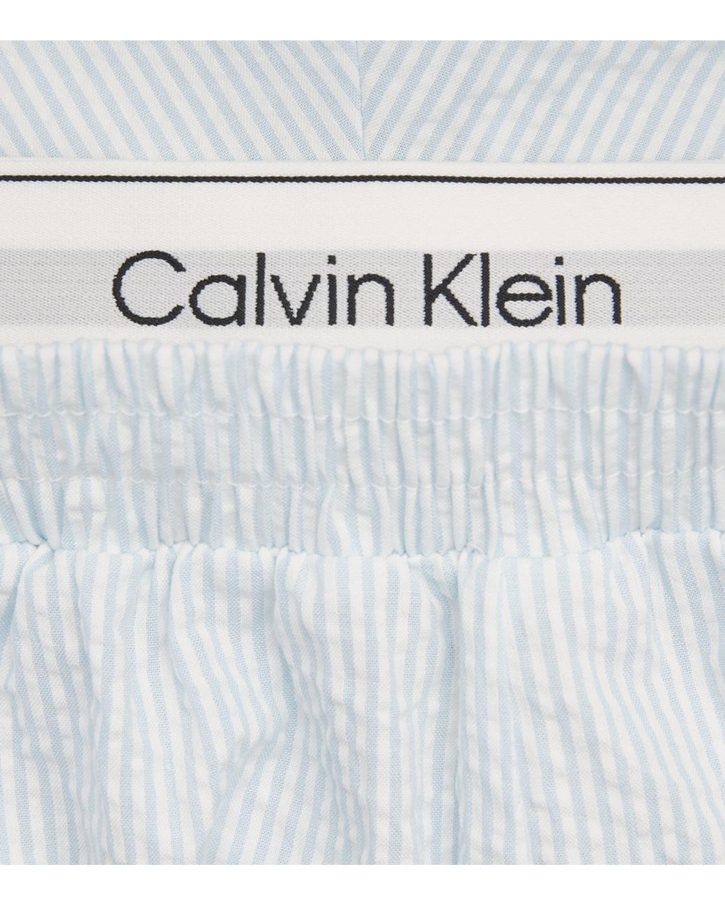 Calvin Klein Blue Cotton Seersucker Stripe Pyjama Bottoms for men