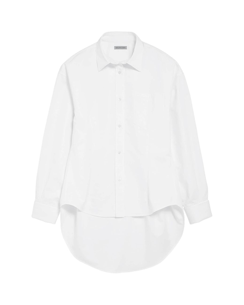 Balenciaga White Cotton-Silk Oversized Shirt