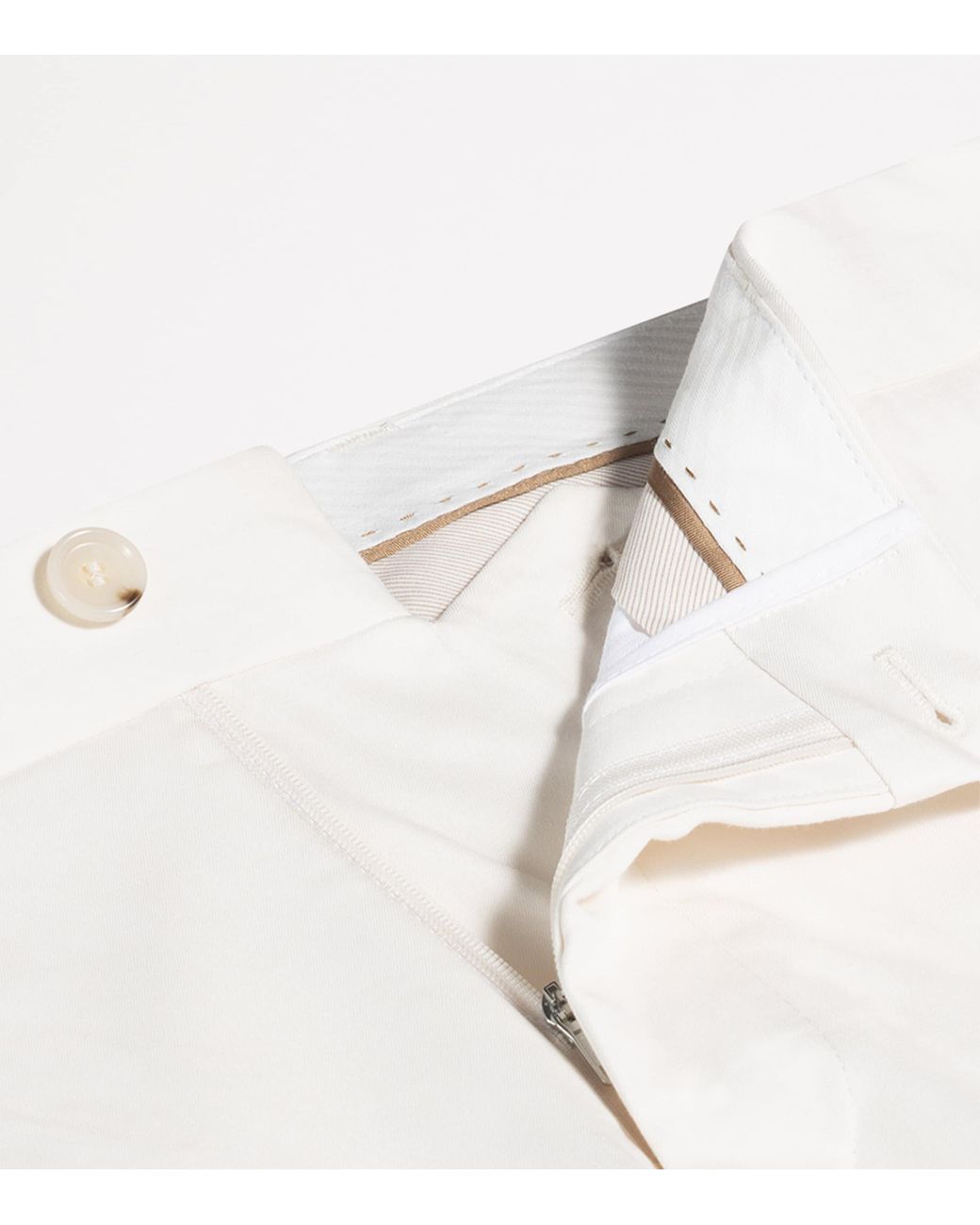 Boss White Cotton-Silk-Blend Cargo Trousers for men