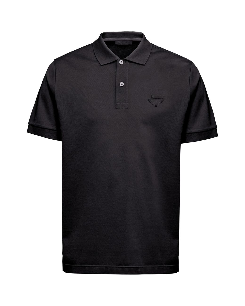 Prada Black Cotton Piqué Polo Shirt for men