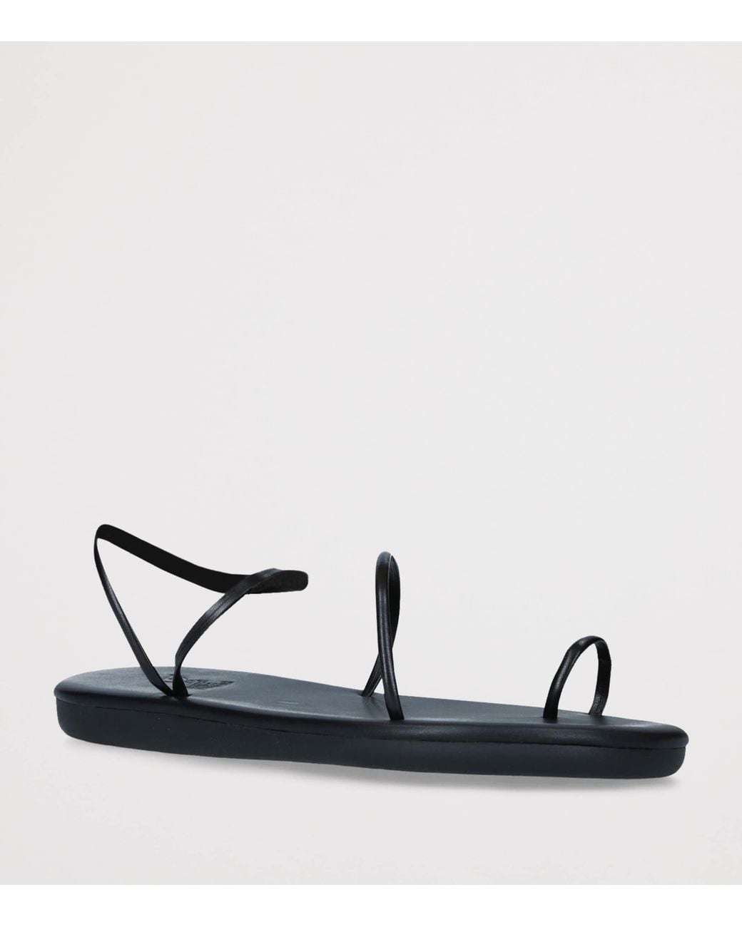 Ancient Greek Sandals Black Leather Kansiz Sandals