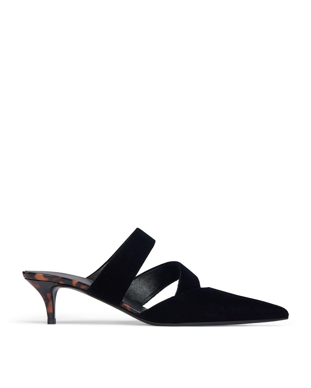 Balmain Black Velvet Heeled Mules 45