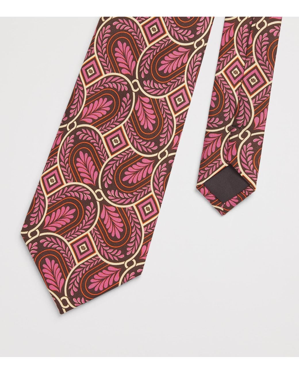 Drole de Monsieur Red Silk Printed Caesar Tie for men