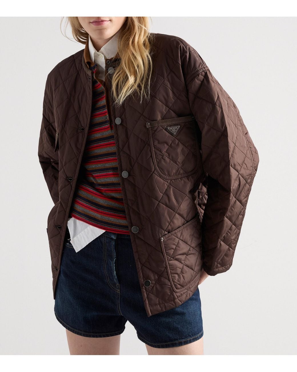 Prada Brown Re-Nylon Quilted Jacket